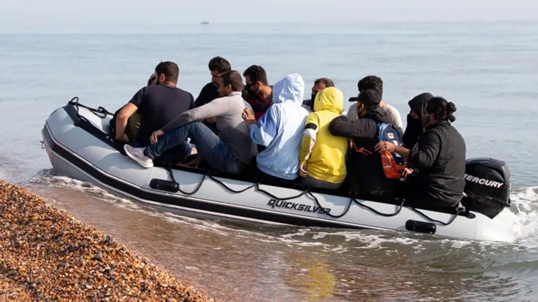 Refugees on a boat